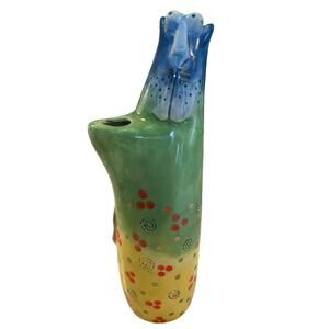 Anthropomorphic Joy Cats Bud Vase Ceramic Designworks Colorful Cat Vase 9.25”